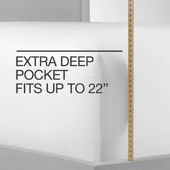 Charter Club Damask 550TC Cotton CAL KING X-Deep Sheet Set SAFFRON YELLOW STRIPE - Picture 4 of 11